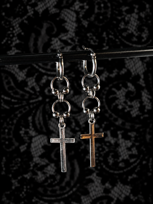 Handgefertigte Ohrringe, Piercing-Kreuz