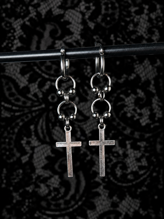 Handgefertigte Ohrringe, Piercing-Kreuz